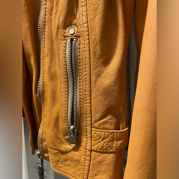 Mauritius tan vegetable tanned ethically produced lambskin leather jacket - Picture 4 of 12